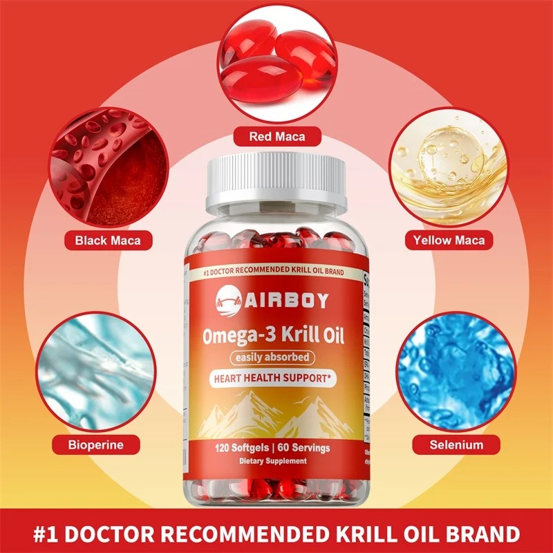 Krill Oil Supplement - Omega-3 Olejek z Krilla z Astaksantyną