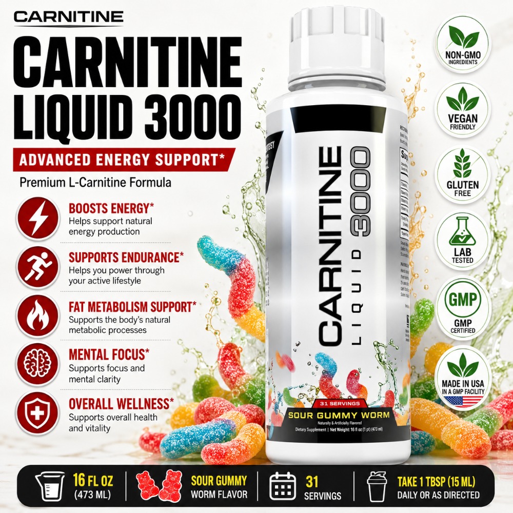 L-Carnitine Liquid - L-Karnityna w płynie 3000mg, kwaśne żelki